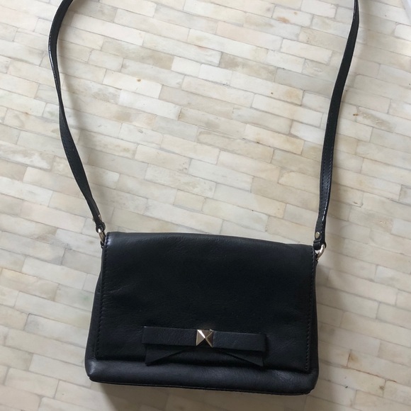 kate spade black crossbody with bow